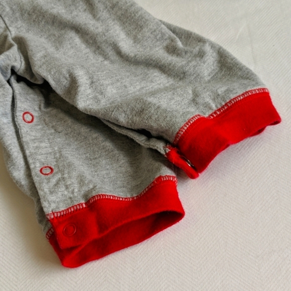 gymboree holiday jumpsuit unisex 6 months red & gray fair isle print - Picture 4 of 8